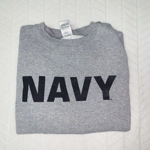 navy crew neck sweatshirt